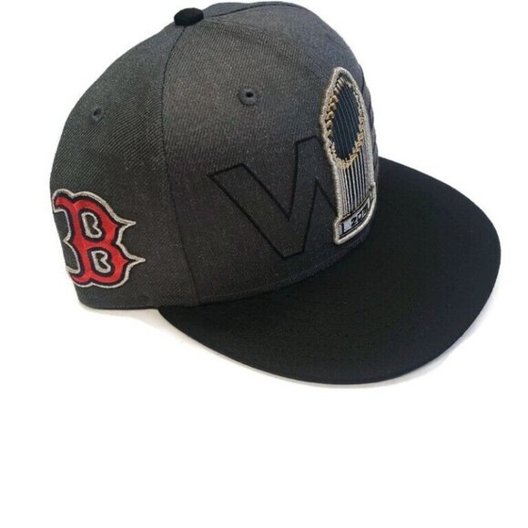 Boston Red Sox 2018 World Series Trophy Gray 9FIFTY New Era Snapback Hat Cap - Picture 7 of 8